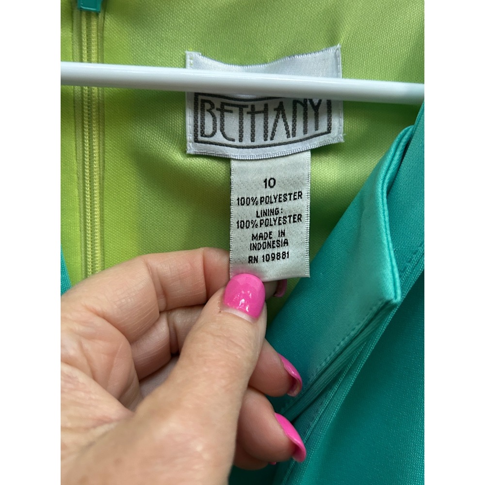 Bethany Sleeveless Sheath Dress Green Party Career Cocktail, size 10 - Picture 2 of 4